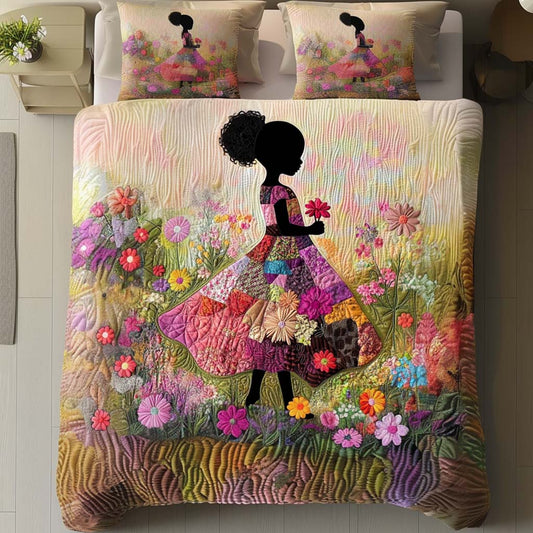 Blossom Grace 3-Piece Quilted Bedding Set