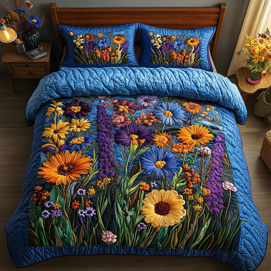 Blossom Nest 3-Piece Quilted Bedding Set