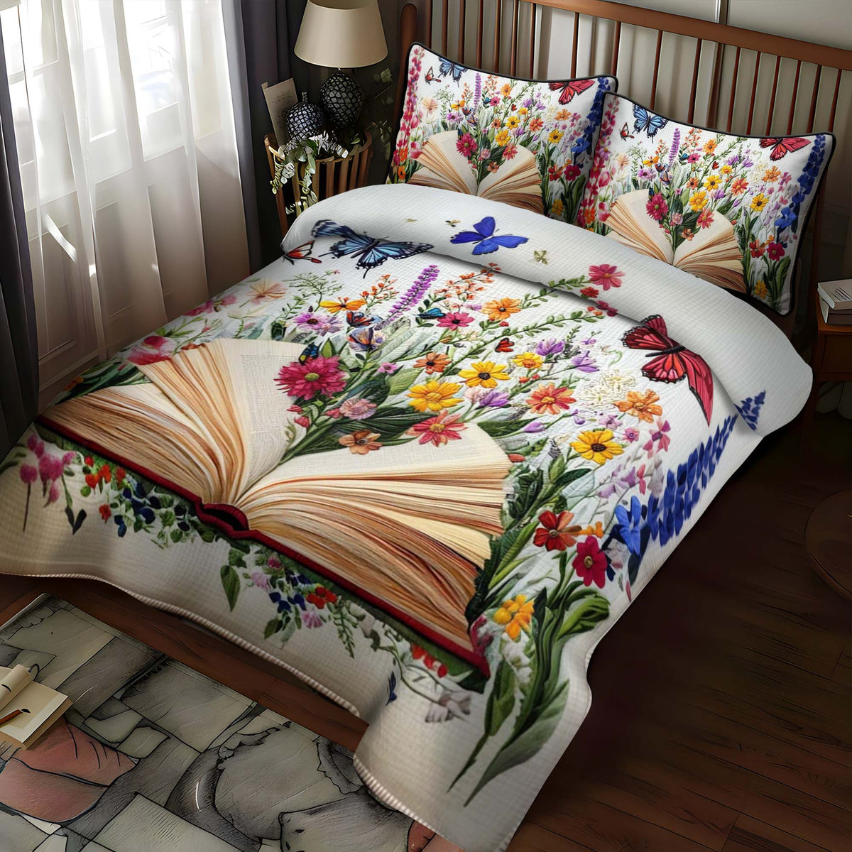 Blossom Of Knowledge 3-Piece Quilted Bedding Set