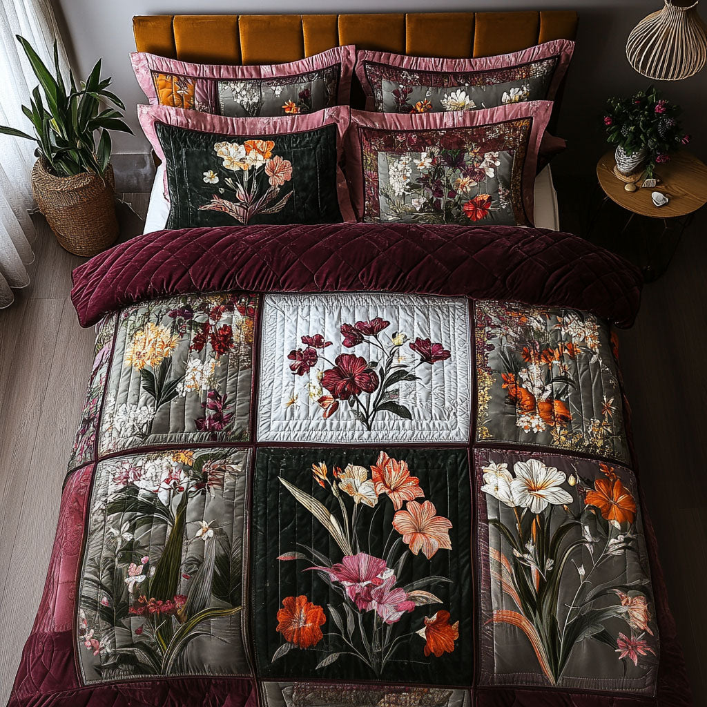 Blossom Patchwork 3-Piece Quilted Bedding Set