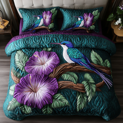 Blossom Wings 3-Piece Quilted Bedding Set