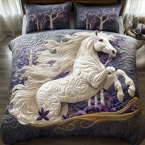Blossom and Bridle 3-Piece Quilted Bedding Set