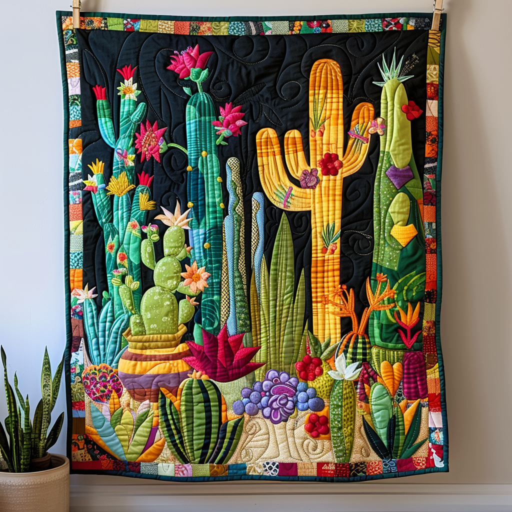 Cactus Quilted Blanket