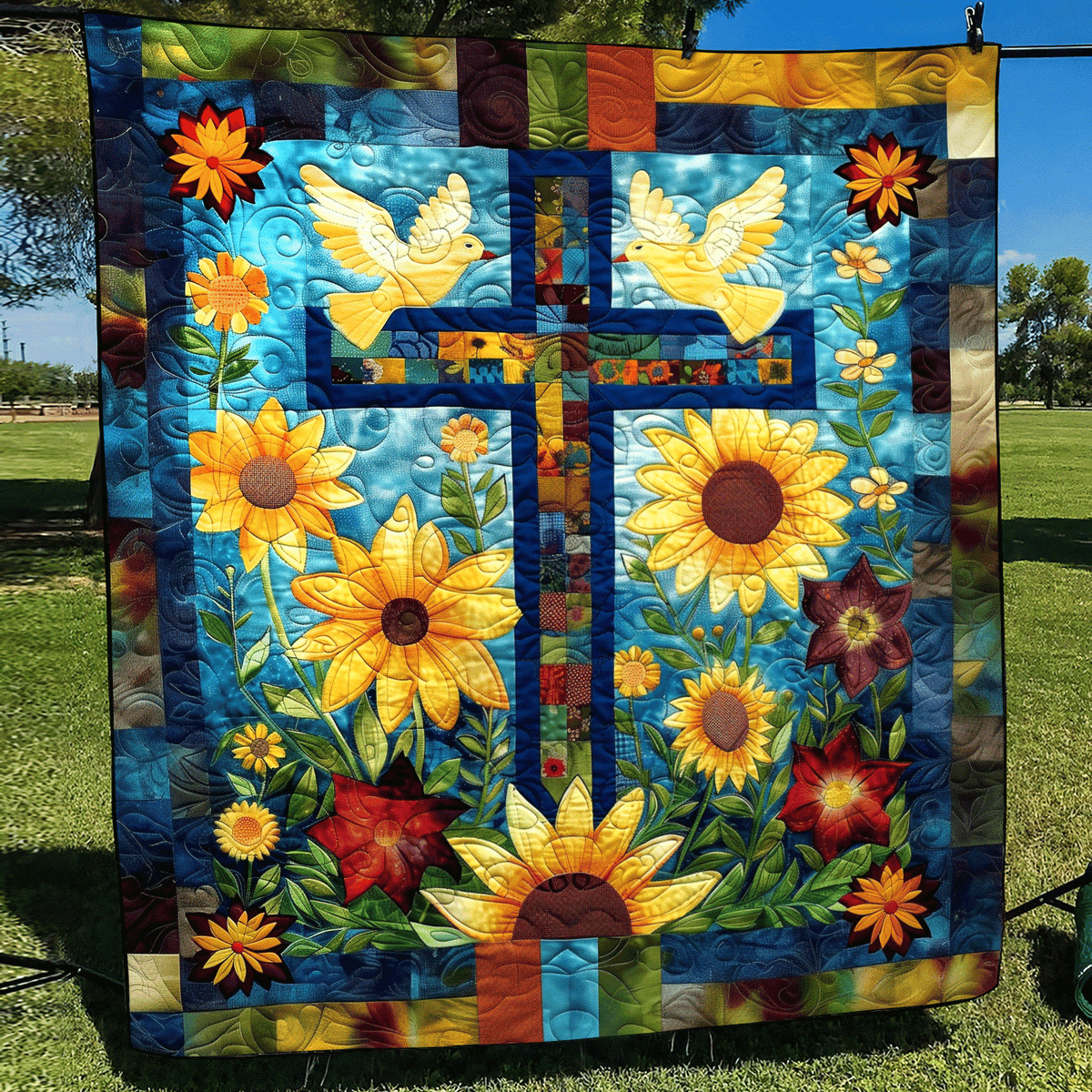 Blossoming Faith Quilted Blanket