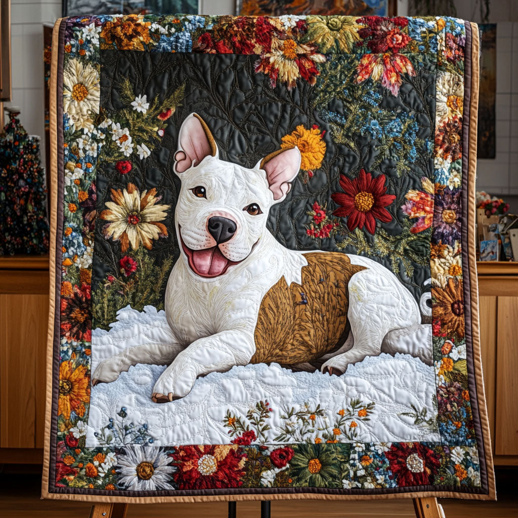 Blossoming Bull Buddy Quilted Blanket