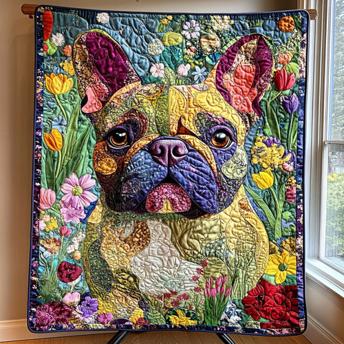 Blossoming Bulldogs Quilted Blanket