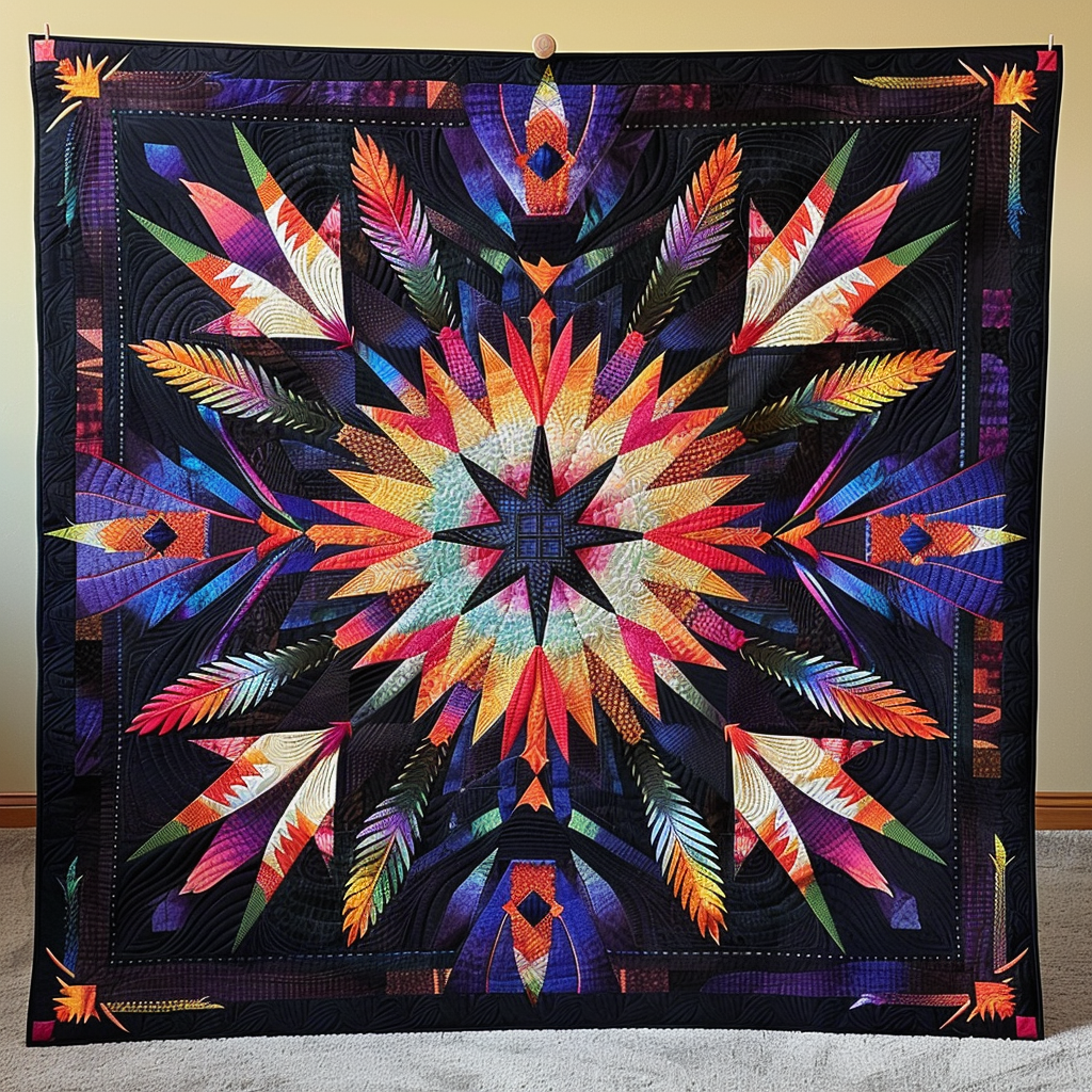Blue Feather Heritage Quilted Blanket