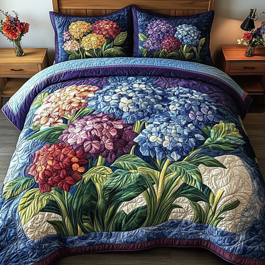 Blue Elegance 3-Piece Quilted Bedding Set