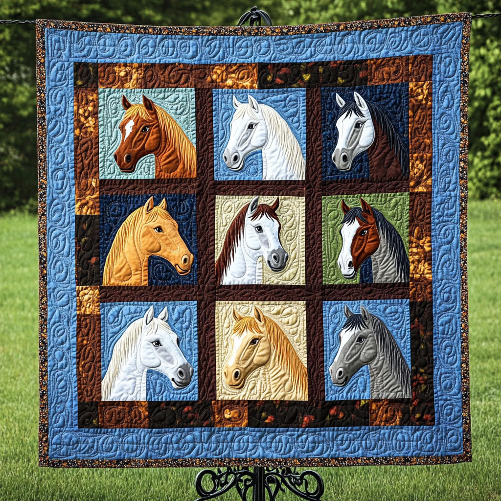 Blue Harmony Quilted Blanket