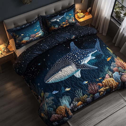 Blue Titan 3-Piece Quilted Bedding Set
