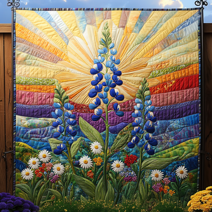 Bluebonnet Horizon Quilted Blanket