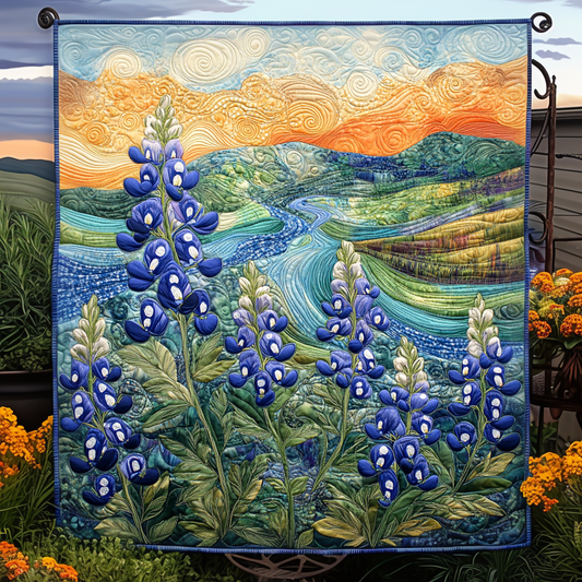 Bluebonnet Meadows Quilted Blanket