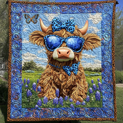 Bluebonnet Style Moo Quilted Blanket