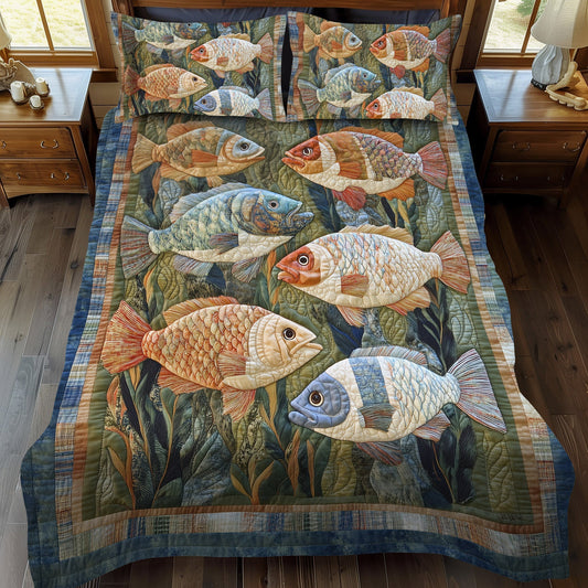 Bluegill Waters 3-Piece Quilted Bedding Set