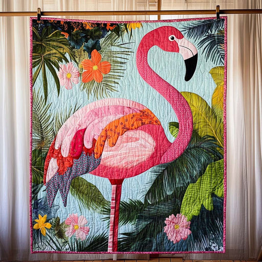 Blushing Bird Quilted Blanket