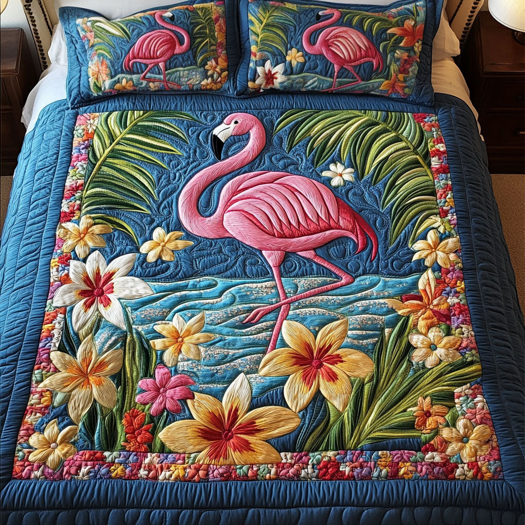 Blushing Skies 3-Piece Quilted Bedding Set