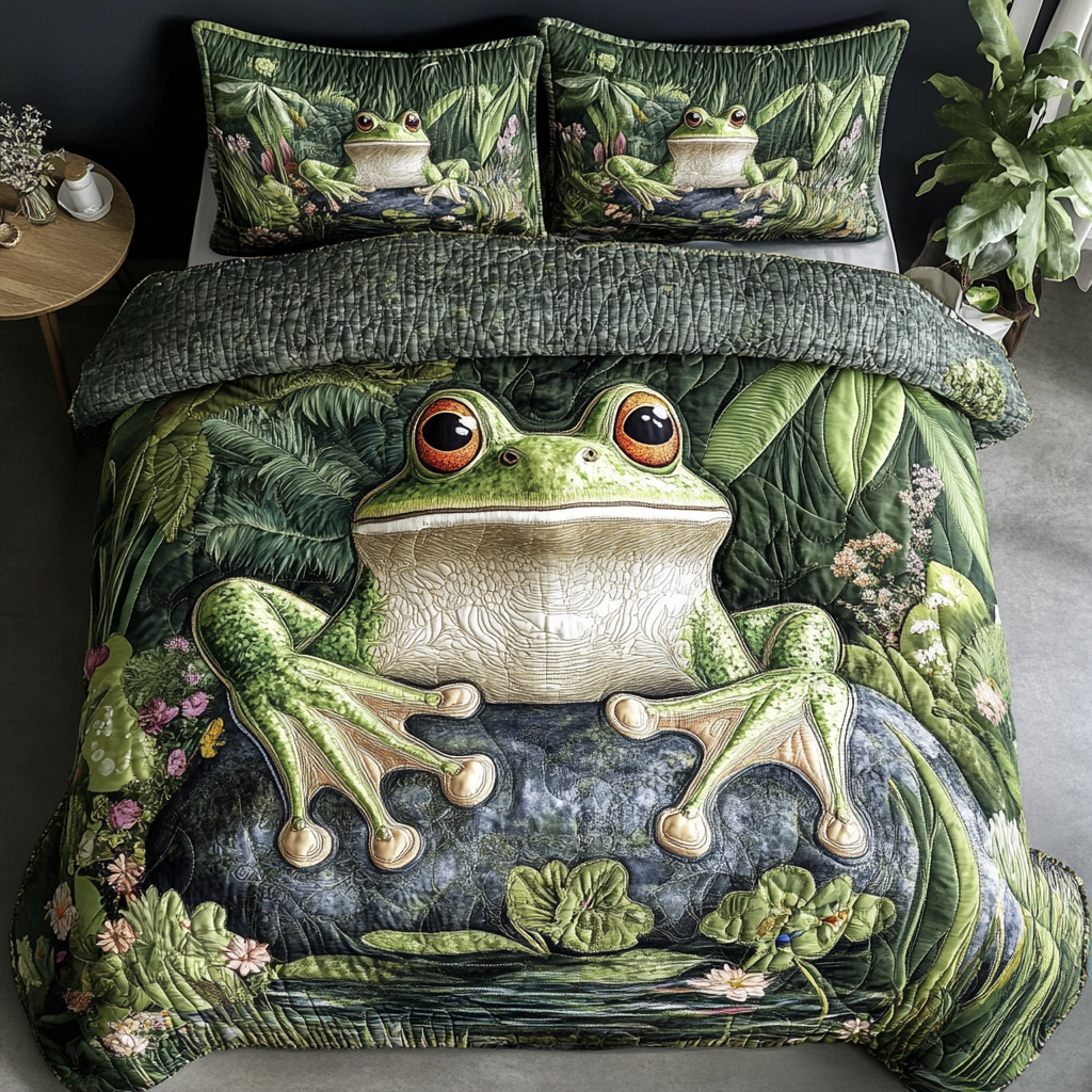 Bog Whisper 3-Piece Quilted Bedding Set
