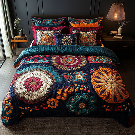 Boho Garden 3-Piece Quilted Bedding Set