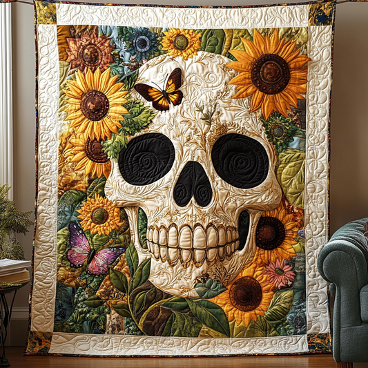 Boho Skull Quilted Blanket