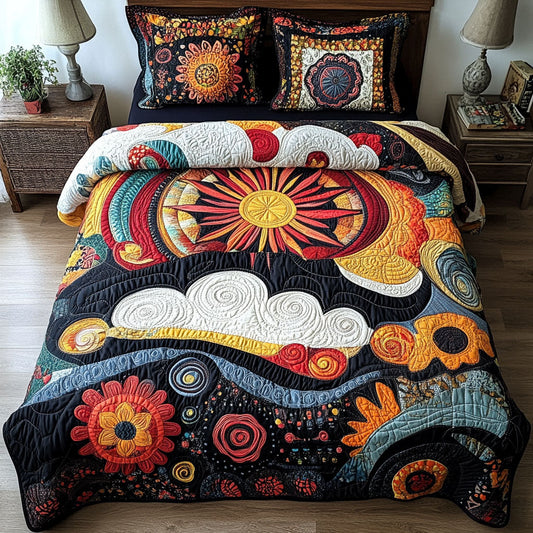 Boho Sunrise 3-Piece Quilted Bedding Set