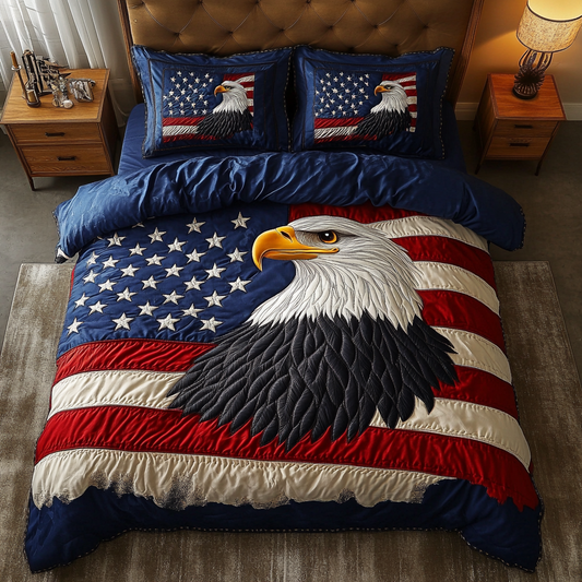 Bold Eagle 3-Piece Quilted Bedding Set