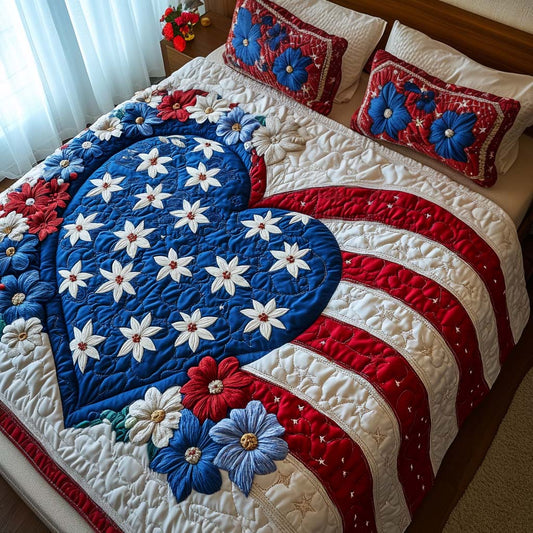 Bold and Blooming 3-Piece Quilted Bedding Set
