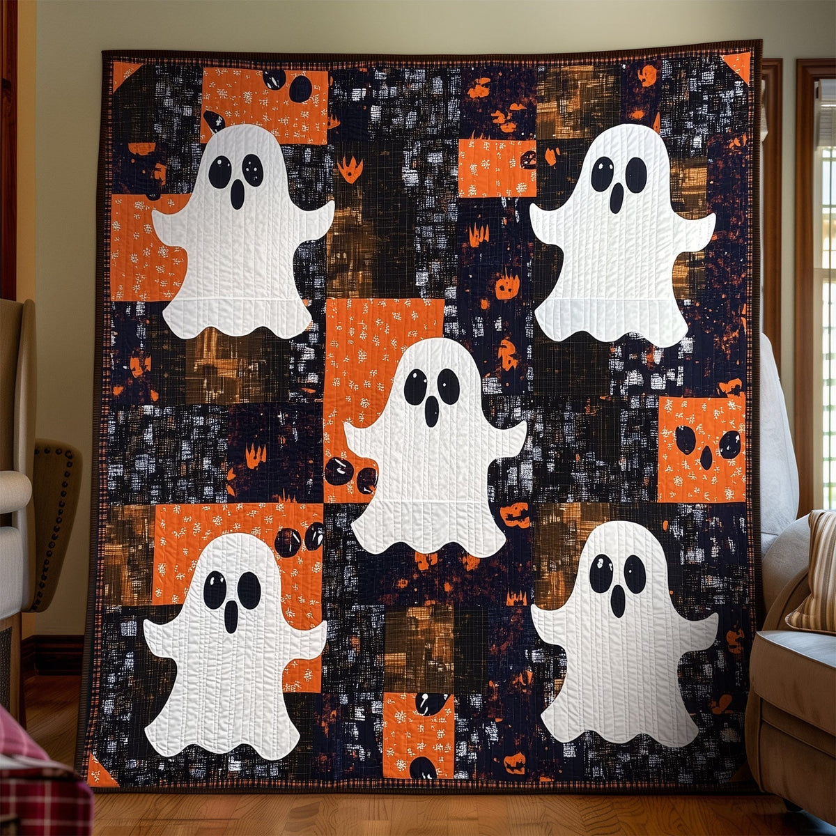 Boo-tiful Ghosts Quilted Blanket