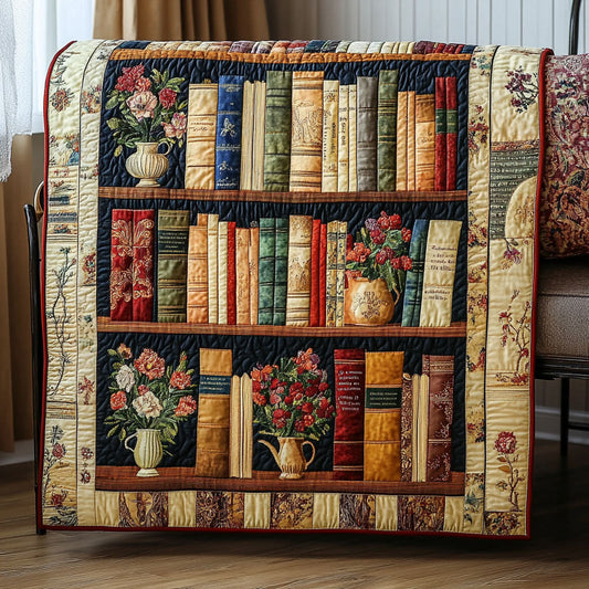 Book Bouquet Quilted Blanket