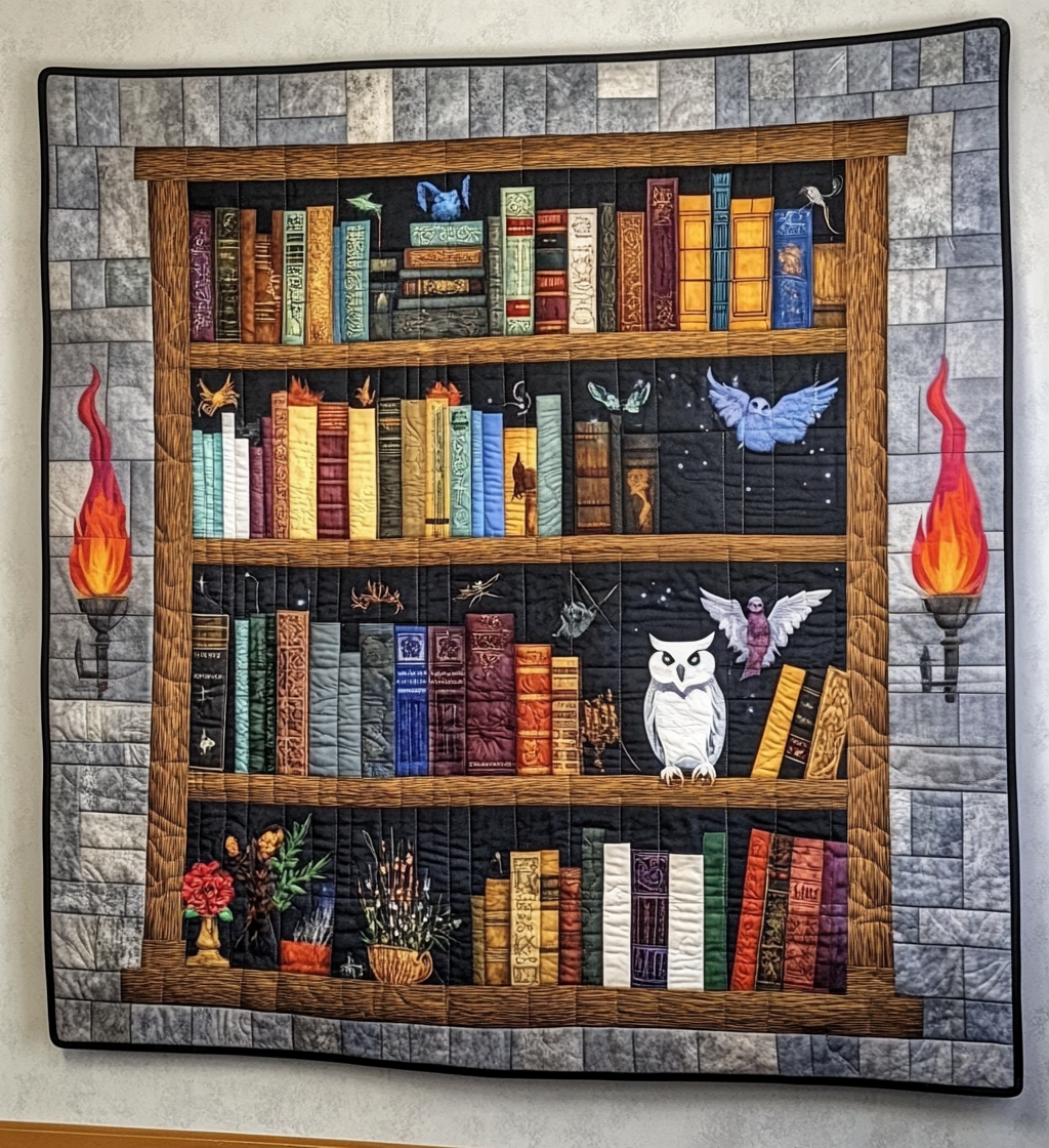 Book Chamber Quilted Blanket