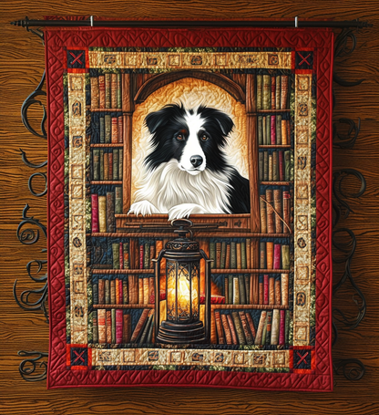 Book Collie Quilted Blanket