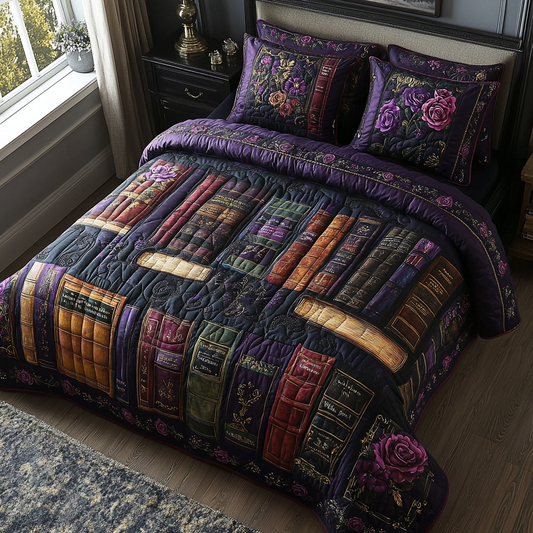 Bookish Dreams 3-Piece Quilted Bedding Set