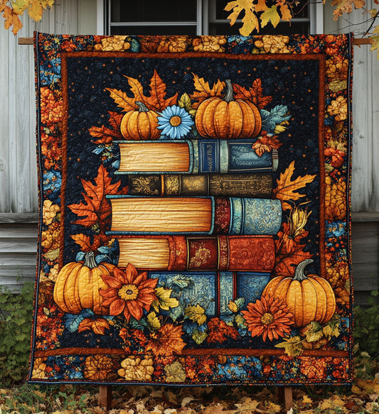 Bookish Harvest Quilted Blanket