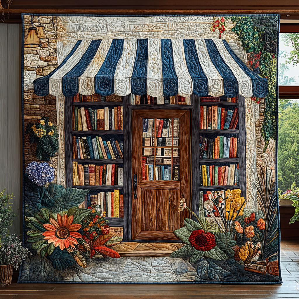 Bookworm Retreat Quilted Blanket
