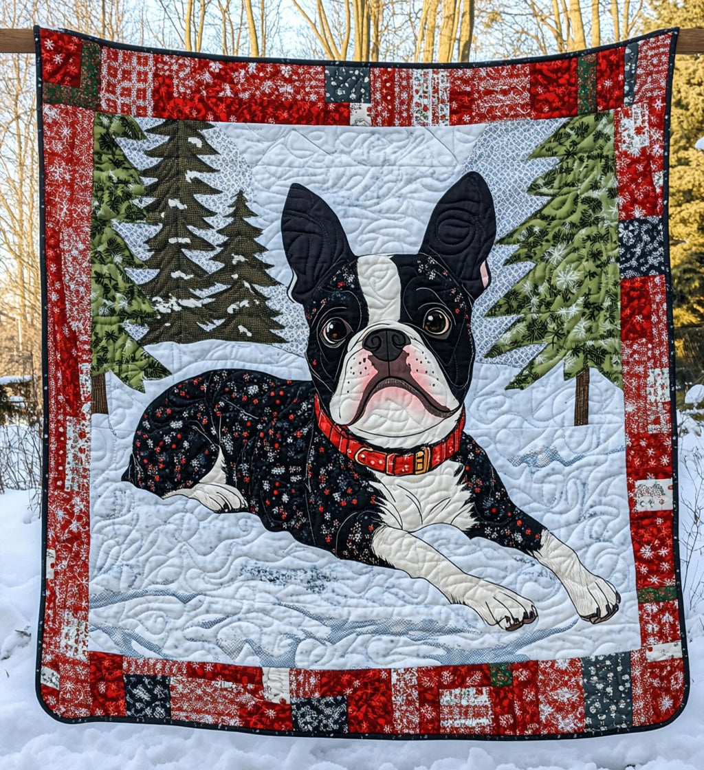 Boston Buddy Quilted Blanket