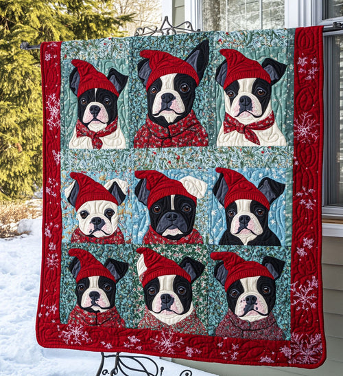 Boston Terrier Bliss Quilted Blanket