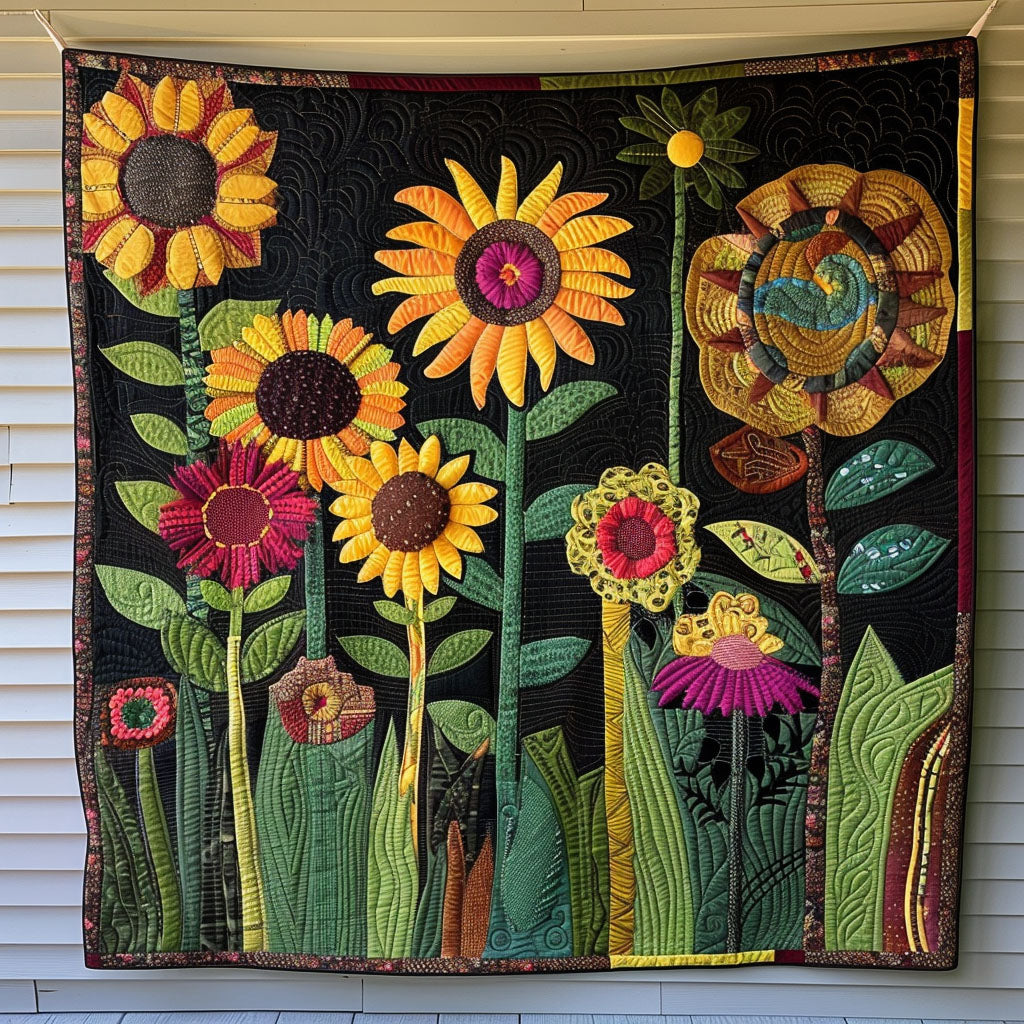 Botanical Brushstrokes Quilted Blanket