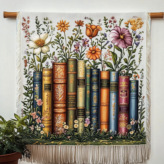 Botanical Book Haven Woven Throw Blanket