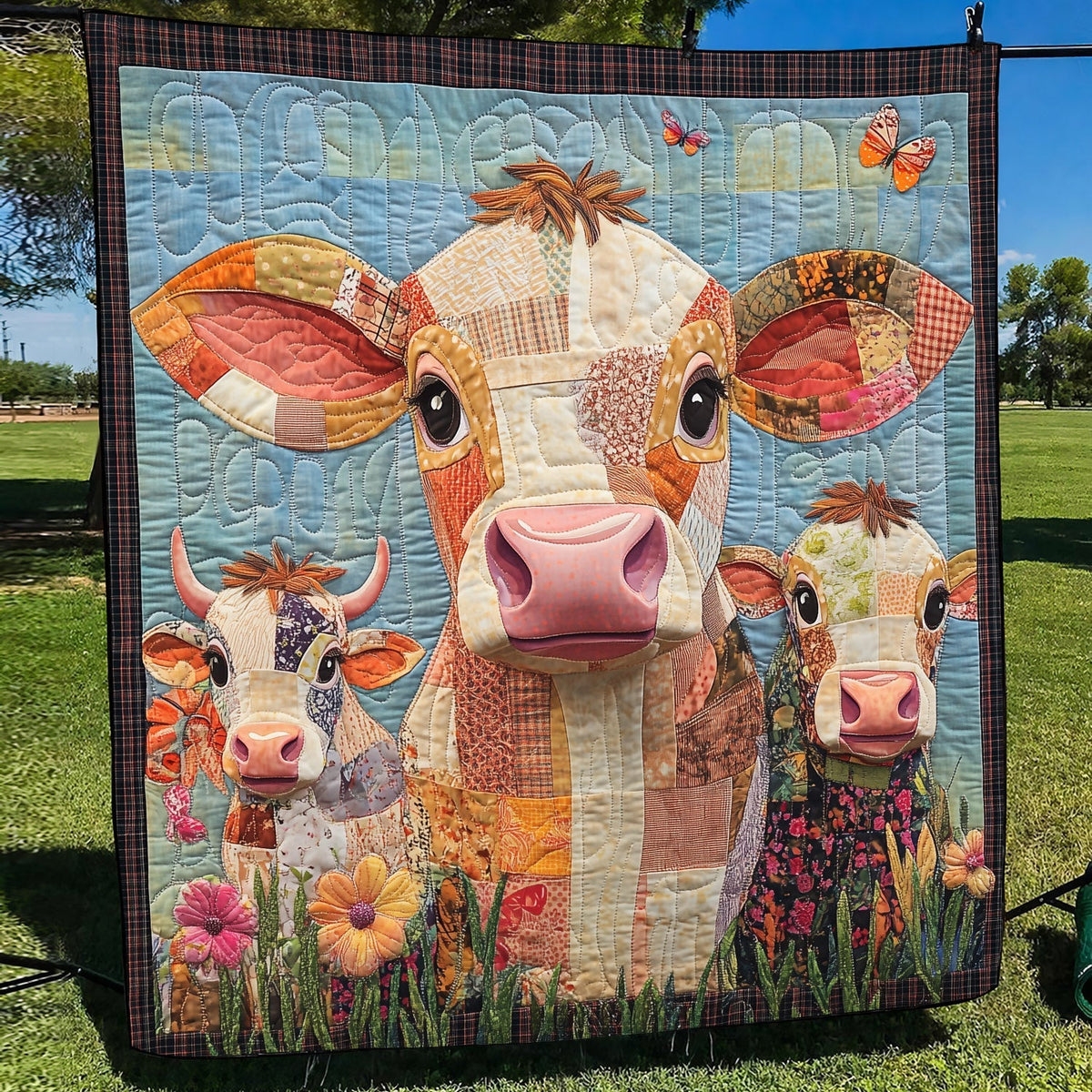 Bovine Beauties Quilted Blanket