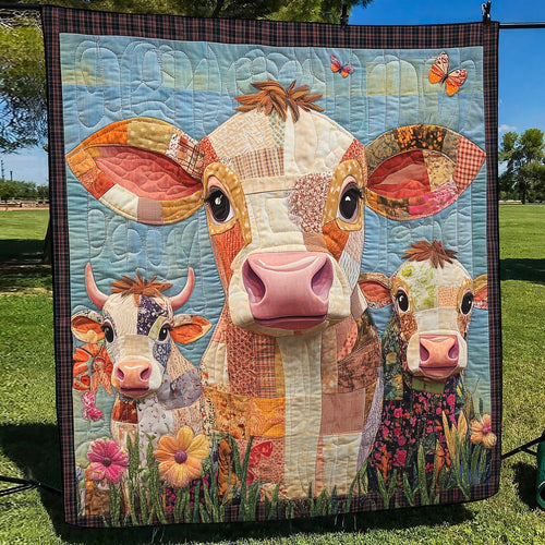 Bovine Beauties Quilted Blanket