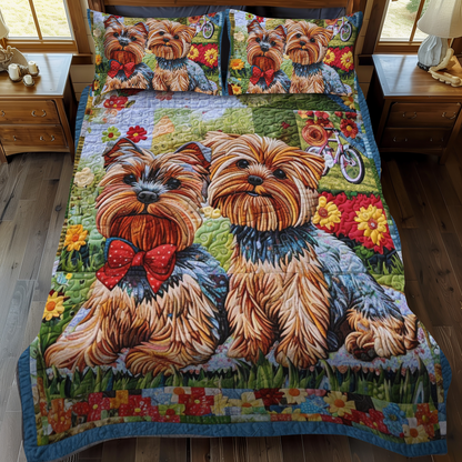 Bowtie Budies 3-Piece Quilted Bedding Set