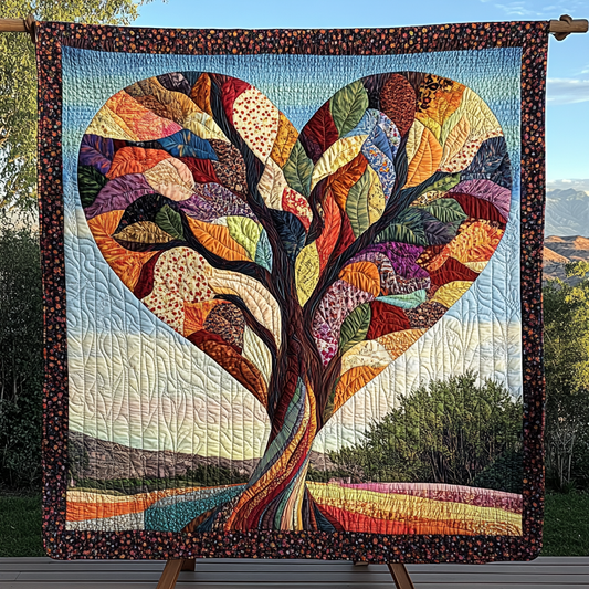 Branching Hearts Quilted Blanket