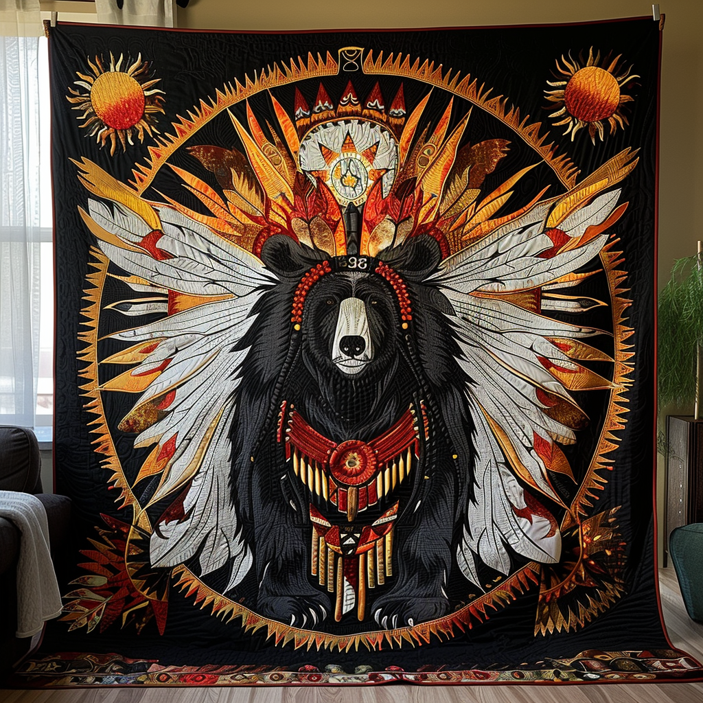 Brave General Bear Quilted Blanket