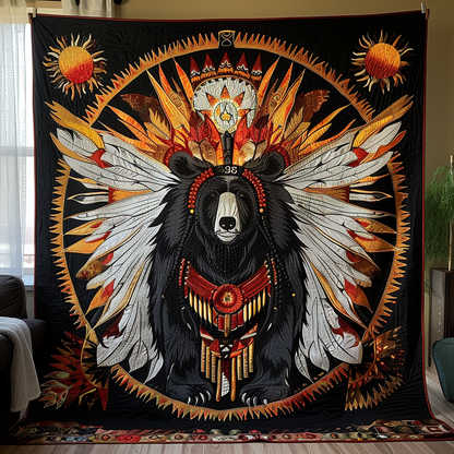 Brave General Bear Quilted Blanket