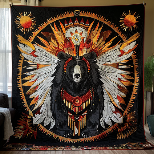 Brave General Bear Quilted Blanket