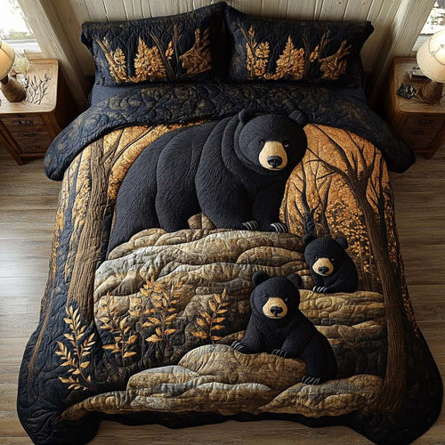 Brave Bear 3-Piece Quilted Bedding Set