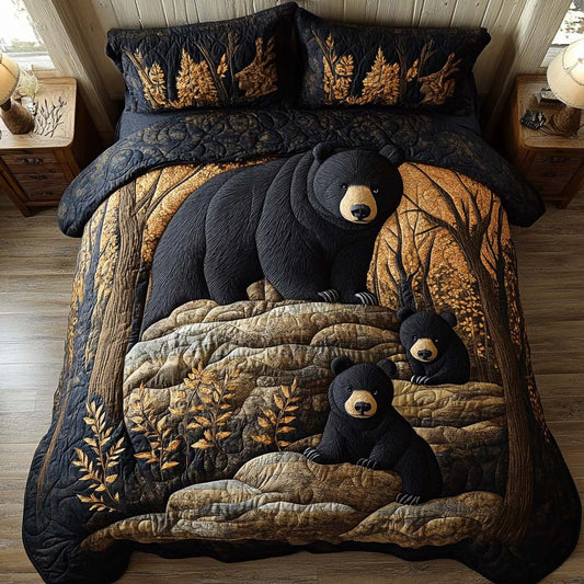 Brave Bear 3-Piece Quilted Bedding Set