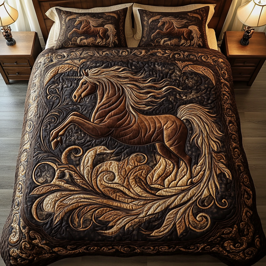 Brave Hooves 3-Piece Quilted Bedding Set
