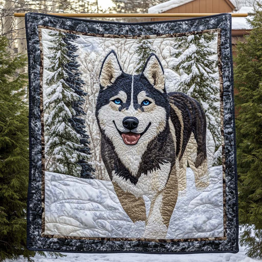 Brave In The Snow Quilted Blanket
