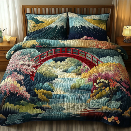 Bridge of Serenity 3-Piece Quilted Bedding Set