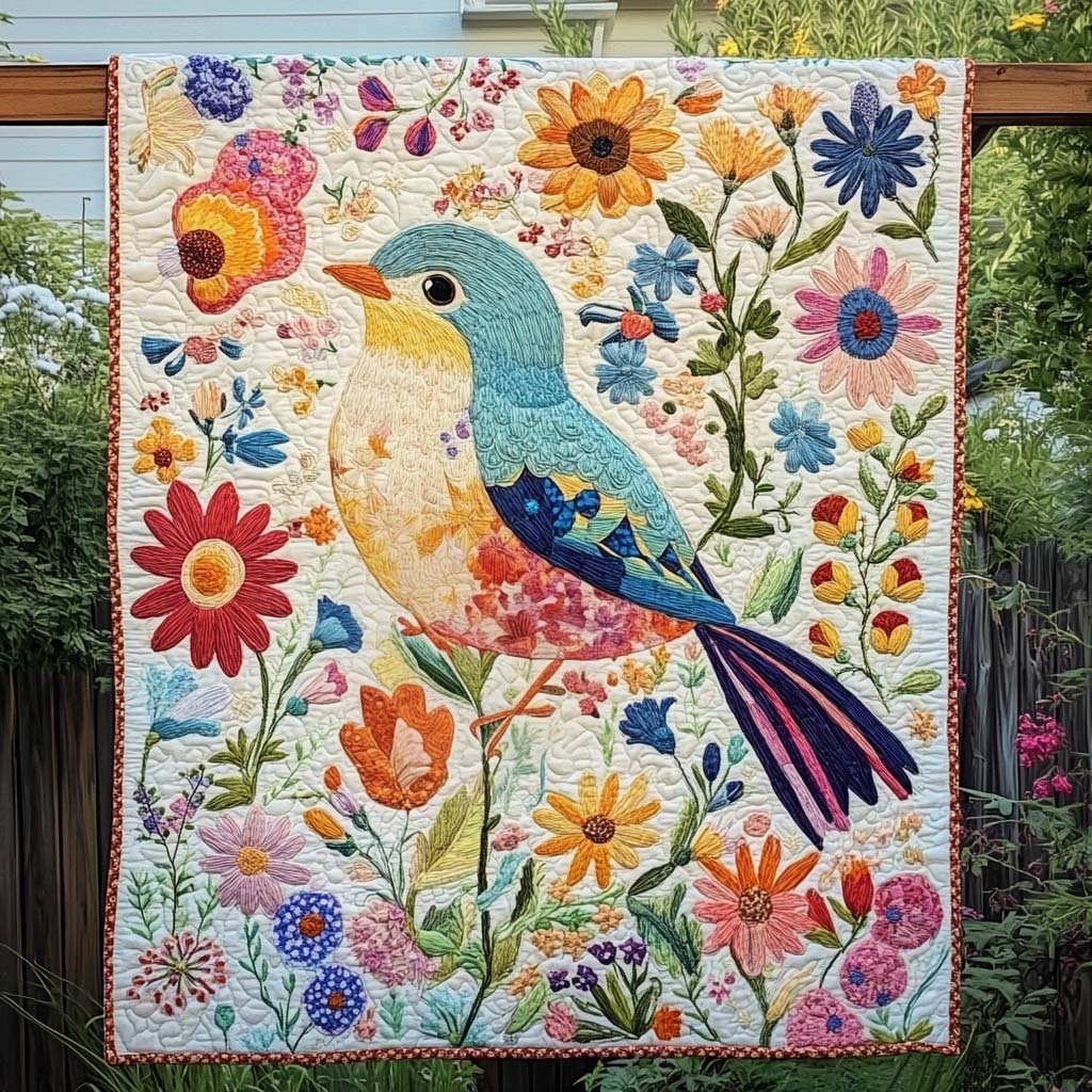 Bright Beak Quilted Blanket